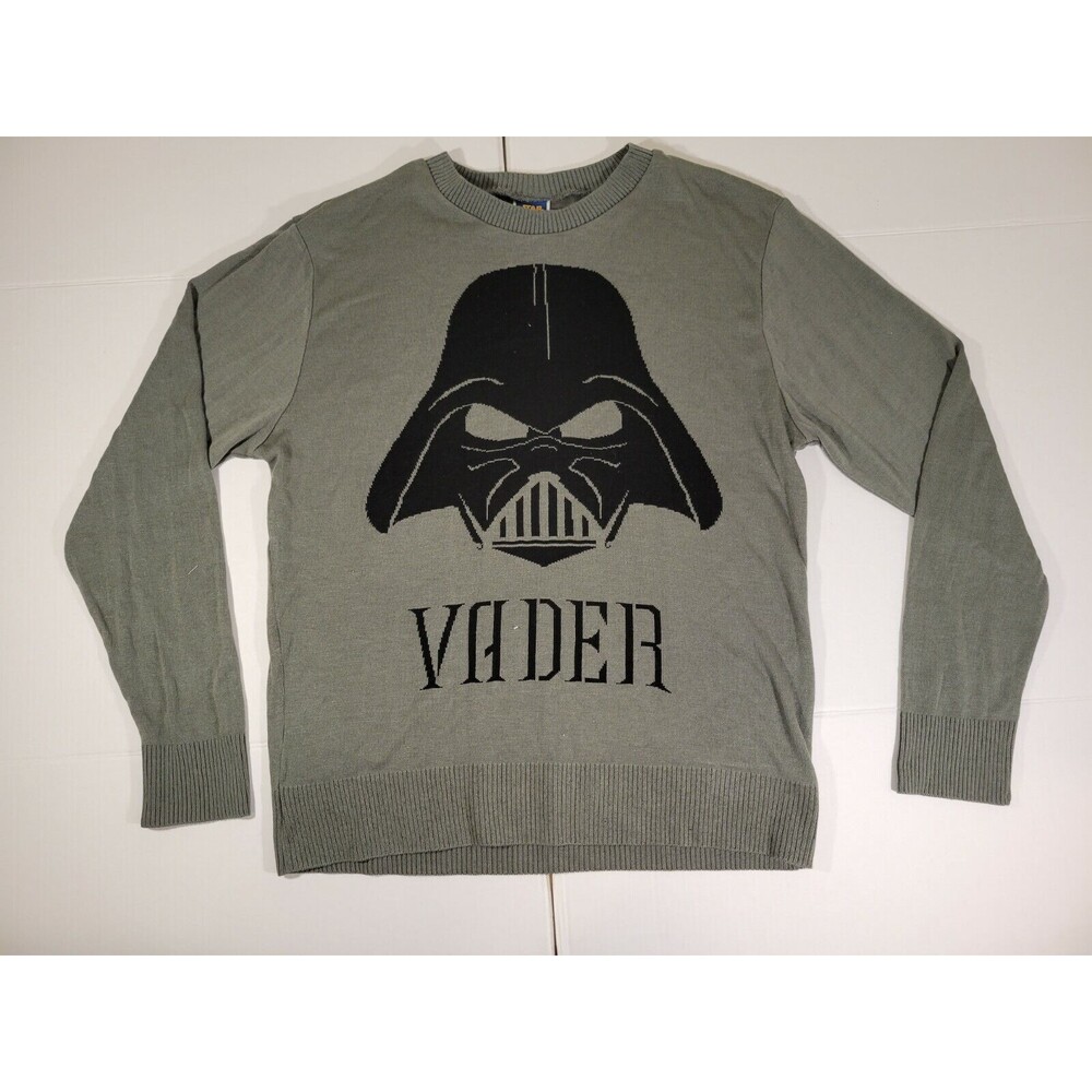Official Star Wars Men's Gray Darth Vader Acrylic Knit Sweater XL Sweatshirt